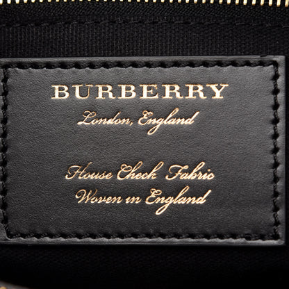 Burberry Grainy Calfskin House Check Medium Banner Tote Black 8 of 11