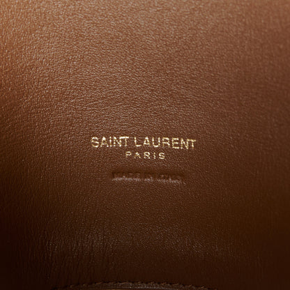 Saint Laurent Shearling Quilted Monogram Loulou Puffer Pouch Clutch Natural Beige Brick 6 of 13