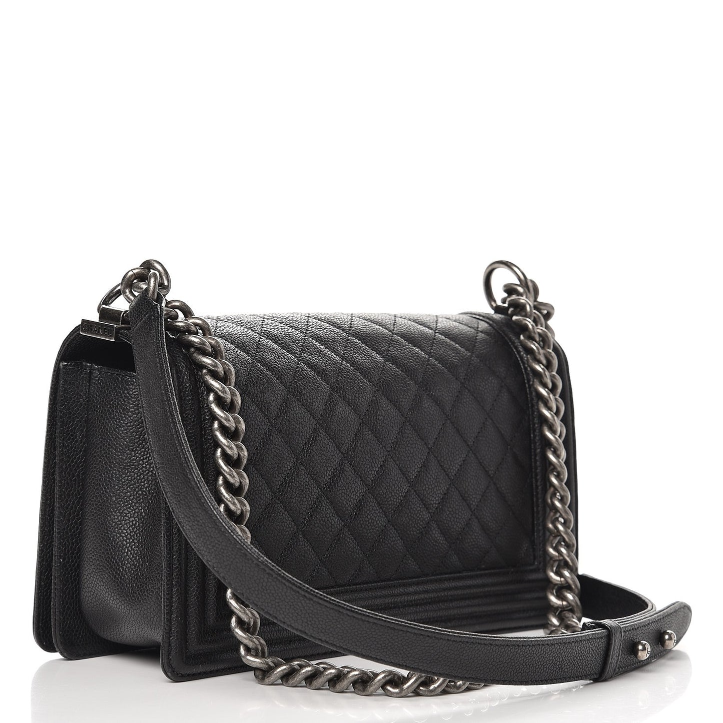 Caviar Quilted Medium Boy Flap Black