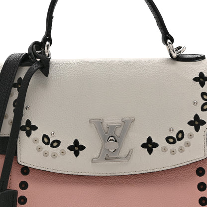Louis Vuitton Soft Calfskin Embroidered Lockme Ever BB Rose Pink Snow White Black 8 of 10