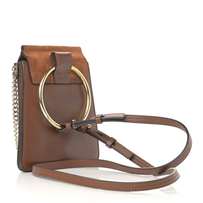 Chloe Suede Calfskin Mini Faye Bracelet Bag Tobacco 3 of 15
