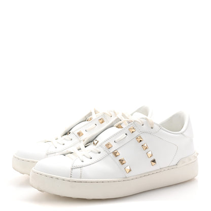 Valentino Garavani Calfskin Rockstud Untitled Open Sneakers 39 White 4 of 10