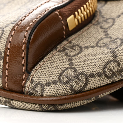 Gucci GG Supreme Monogram Textured Calfskin Retro Interlocking G Belt Bag Beige Ebony Brown Sugar 10 of 10