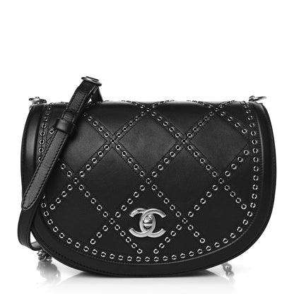 Chanel Calfskin Coco Eyelets Small Flap Bag Black 1 of 10