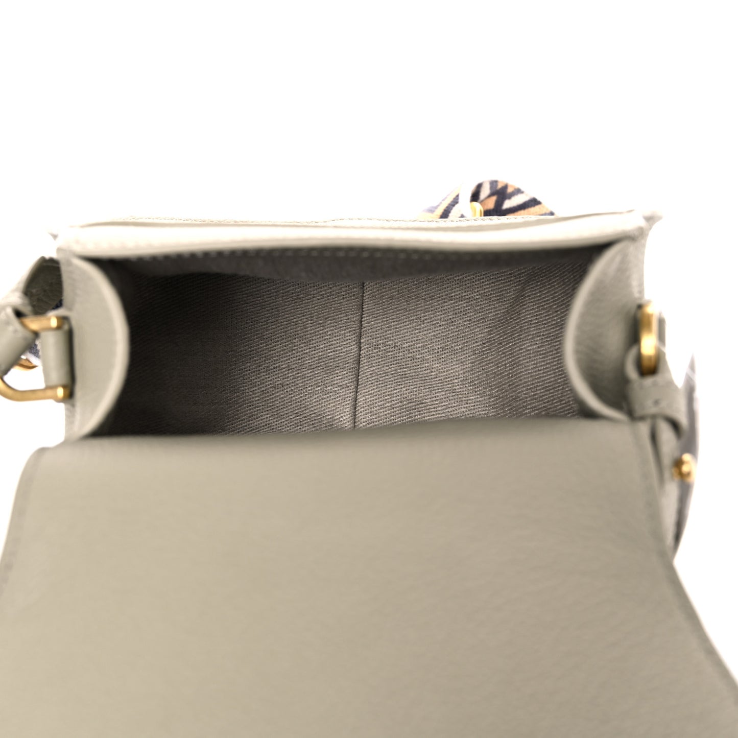 Calfskin Embroidery Mini Marcie Round Crossbody Bag Slate Green