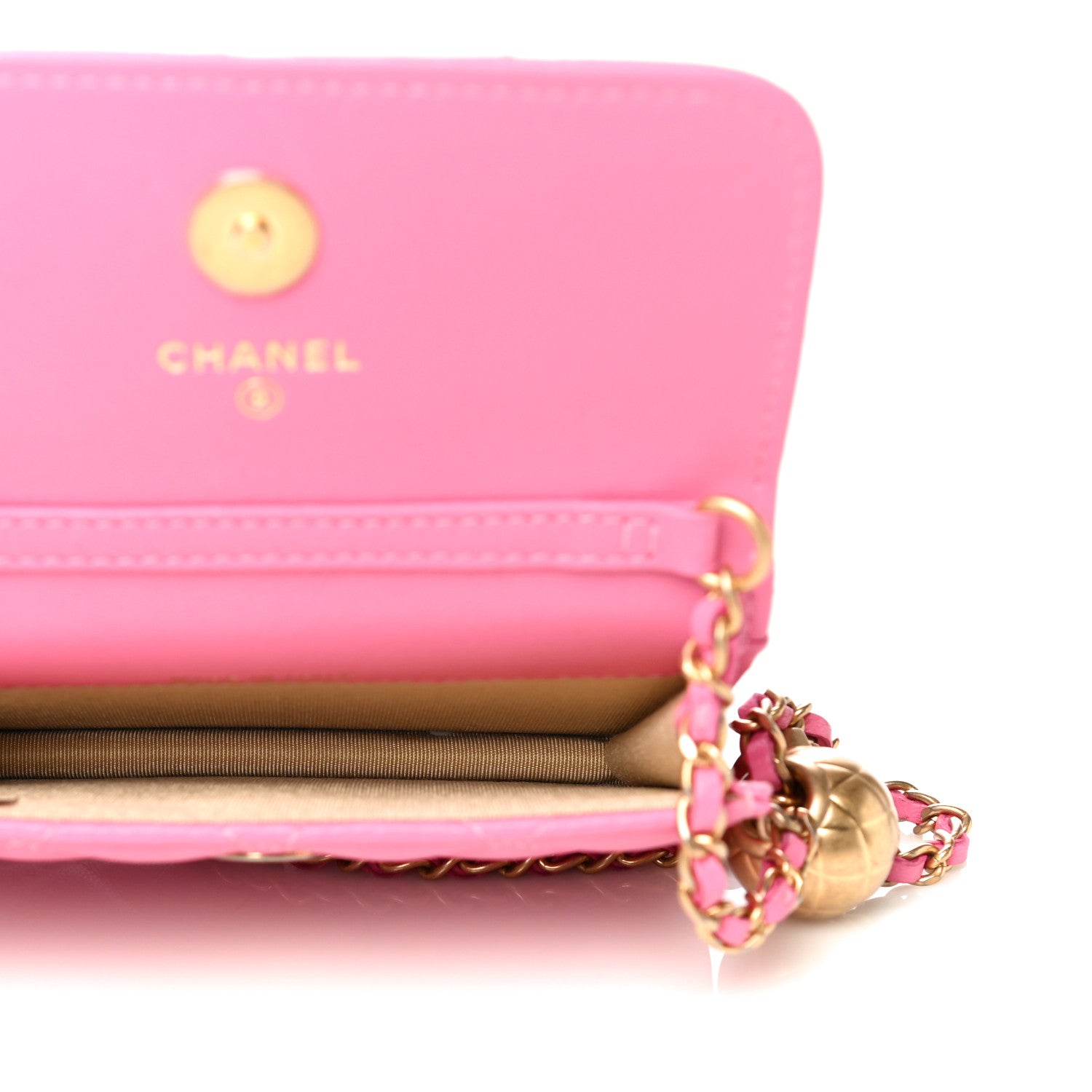 Chanel Lambskin Quilted Pearl Crush Clutch With Chain Pink 4 of 11