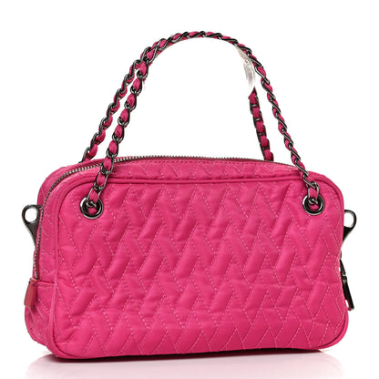 Prada Nylon Tessuto Impuntu Quilted Shoulder Bag Fuxia 3 of 13