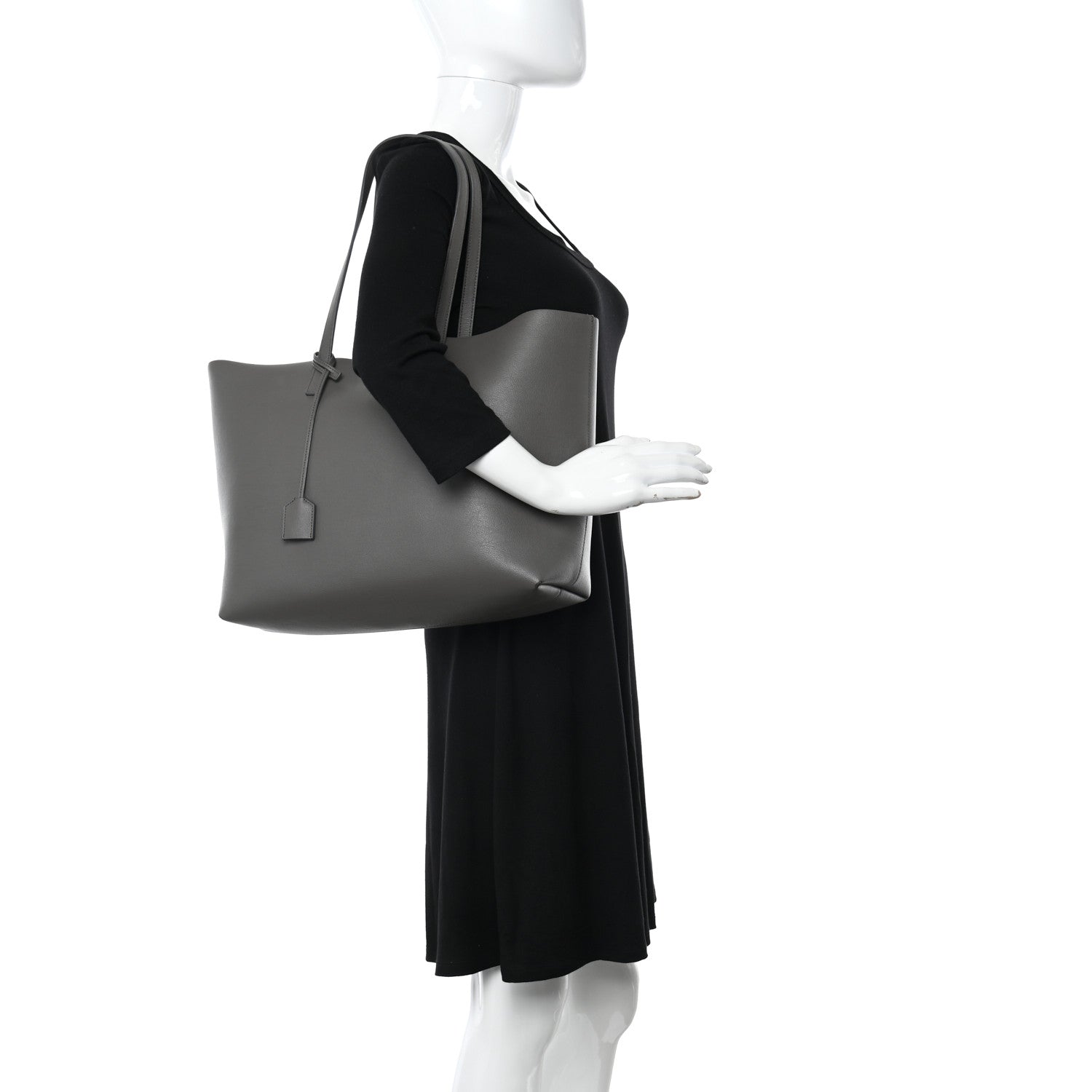 Saint Laurent Calfskin Large Shopping Tote Asphalt 2 of 16