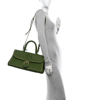Delvaux Rodeo Calfskin Surprique Brillant East West Satchel Green 2 of 12