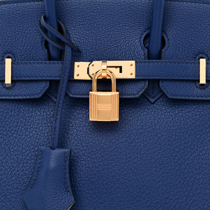 Hermes Taurillon Novillo Verso Birkin 25 Bleu Saphir Gris Mouette 9 of 11