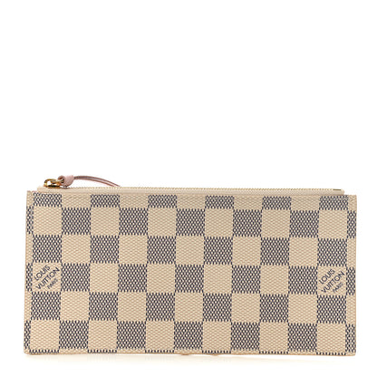 Louis Vuitton Damier Azur Felicie Chain Wallet Zippered Insert Rose Ballerine 1 of 6