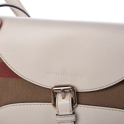 Burberry Canvas House Check Small Henham Crossbody White 9 of 10