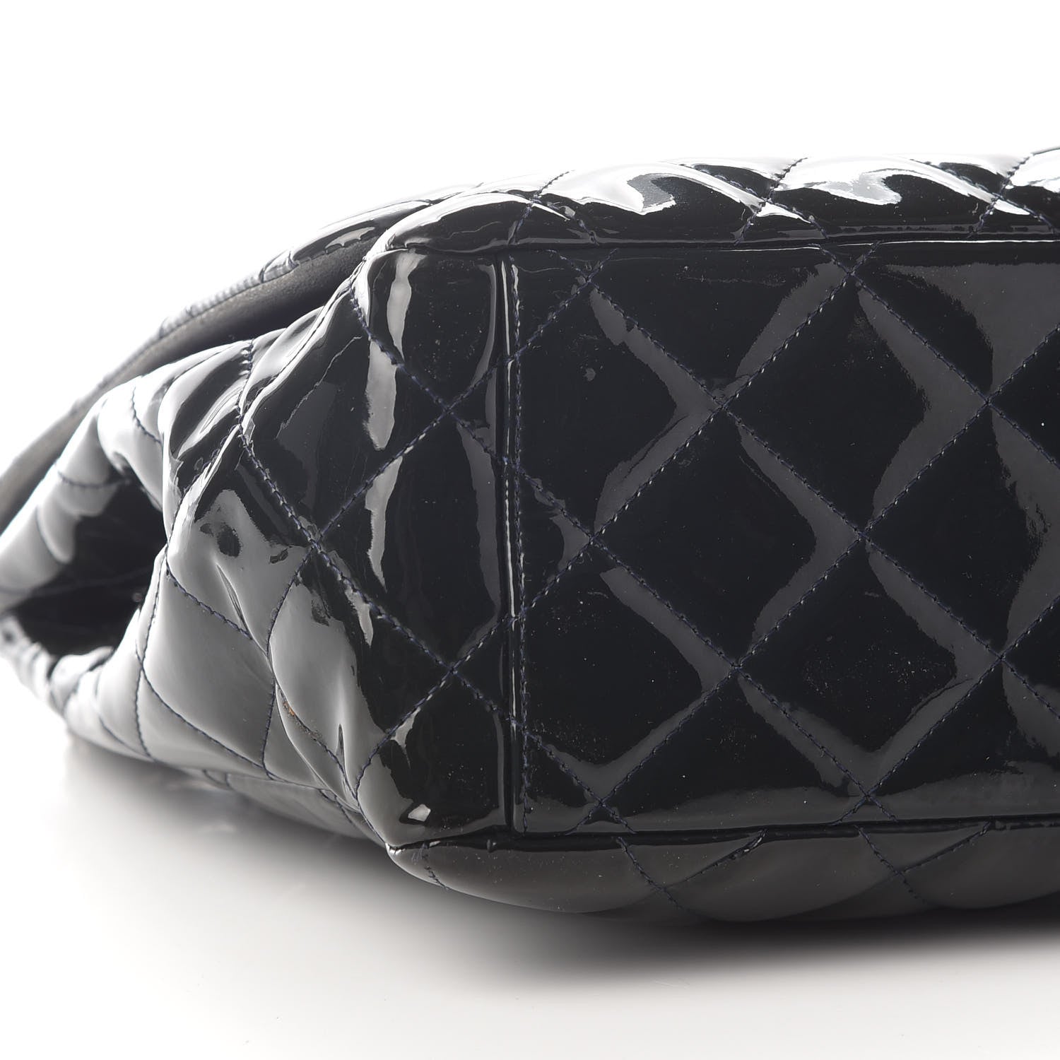 Chanel Patent Quilted Maxi Single Flap Navy Blue 8 of 10