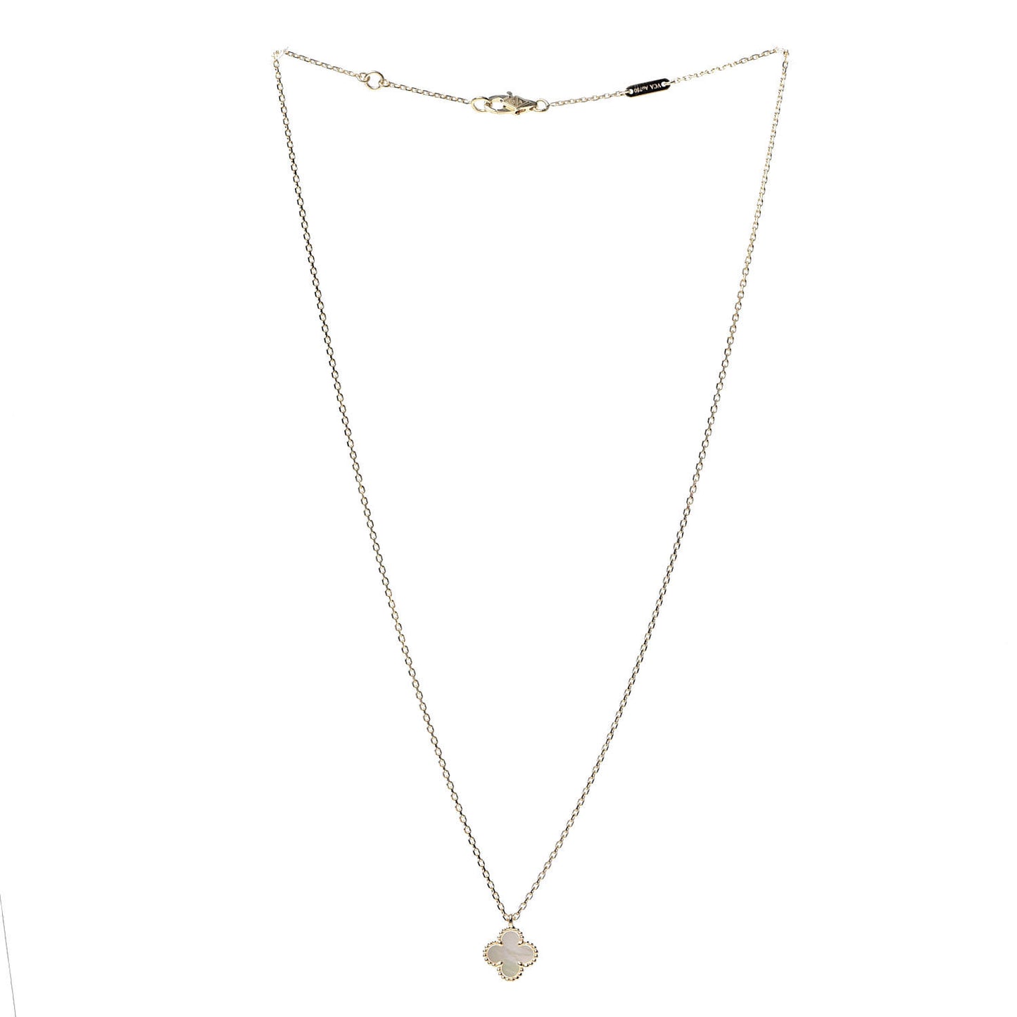 18K Yellow Gold Mother of Pearl Sweet Alhambra Pendant Necklace