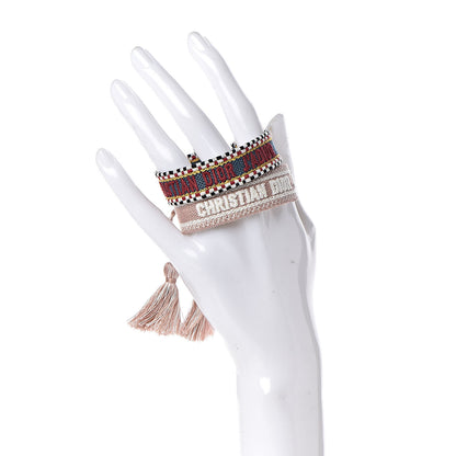 Christian Dior Woven Cotton J'Adior Friendship Bracelet Set Blue Nude 2 of 6