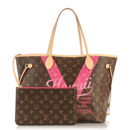 Louis Vuitton Monogram Hawaii V Neverfull MM Hot Pink 1 of 10