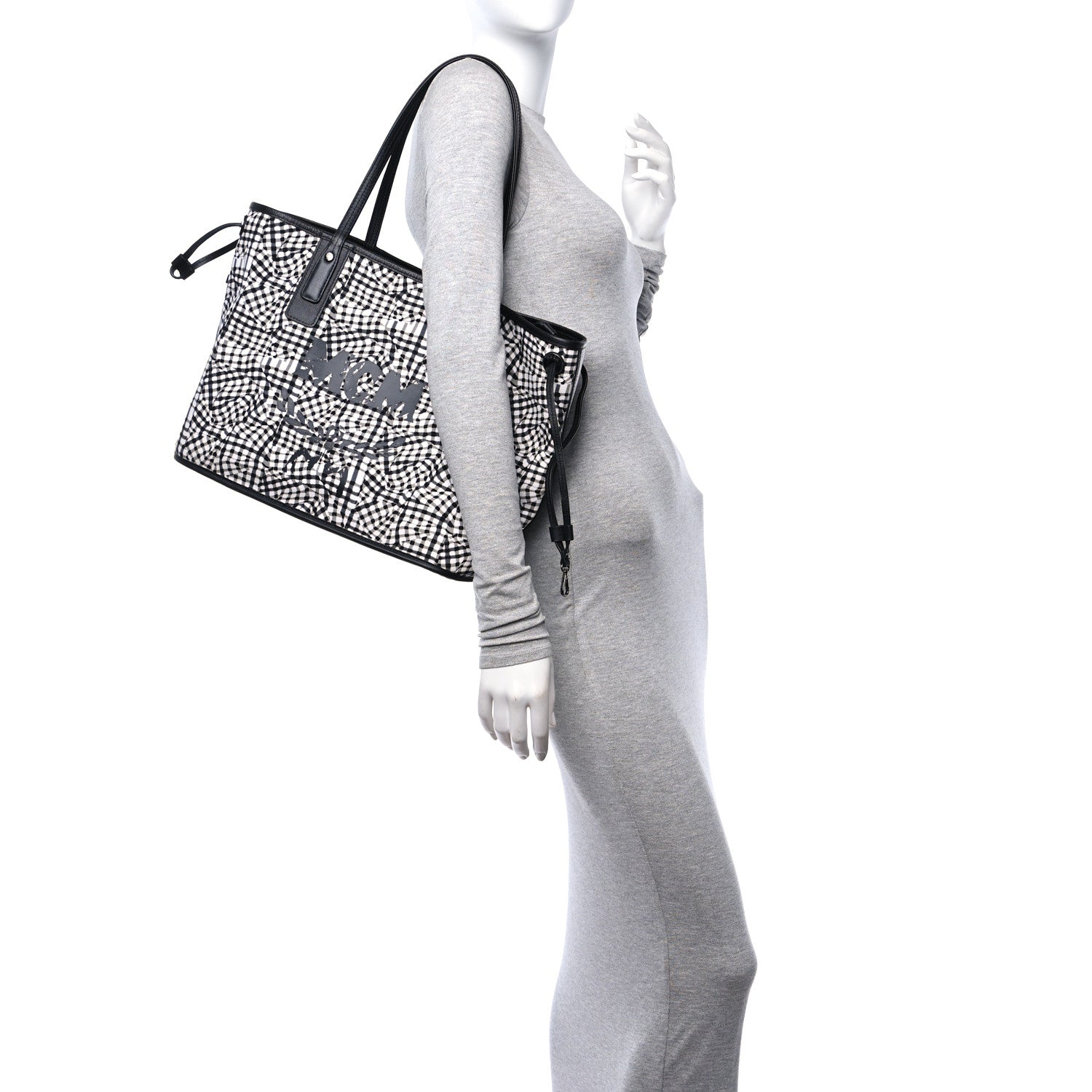 MCM Visetos Medium Liz Reversible Shopper Tote Black 2 of 16