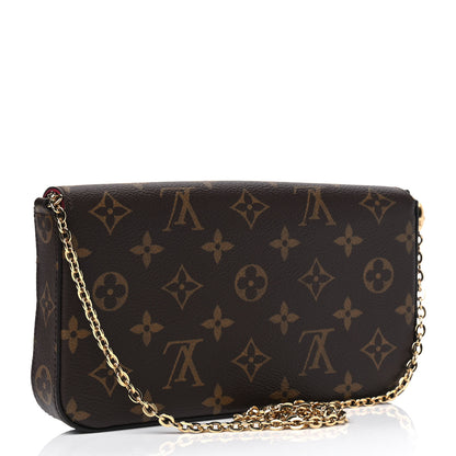 Louis Vuitton Monogram Pochette Felicie Chain Wallet Fuchsia 2 of 6