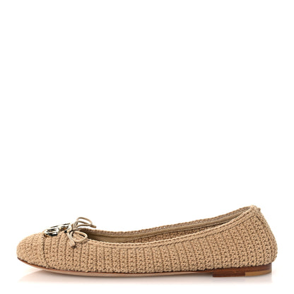 Gucci Cotton Crochet Nappa Camargue GG Ballerina Flats 38.5 Ecru Sand Storm 1 of 11