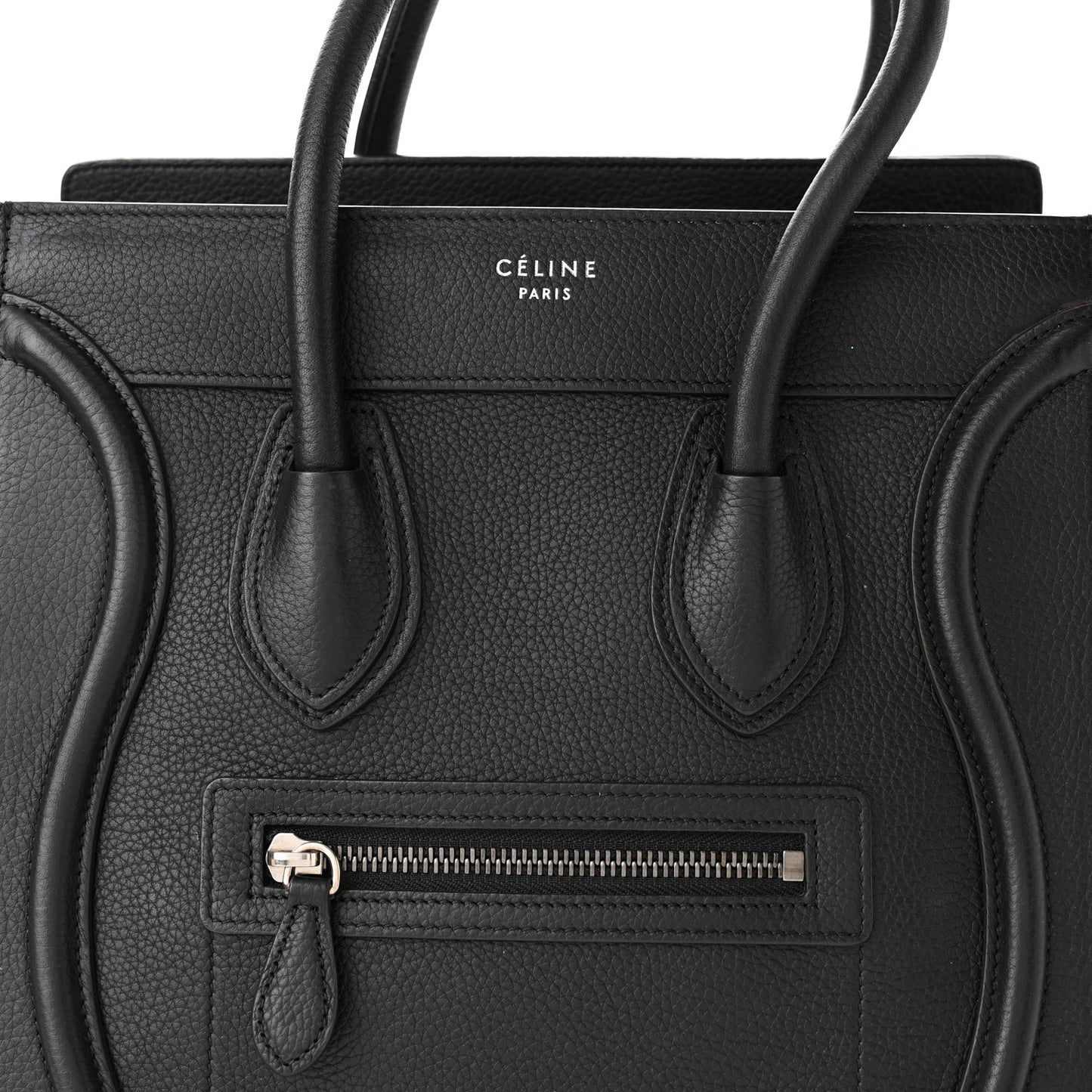 Drummed Calfskin Micro Luggage Black