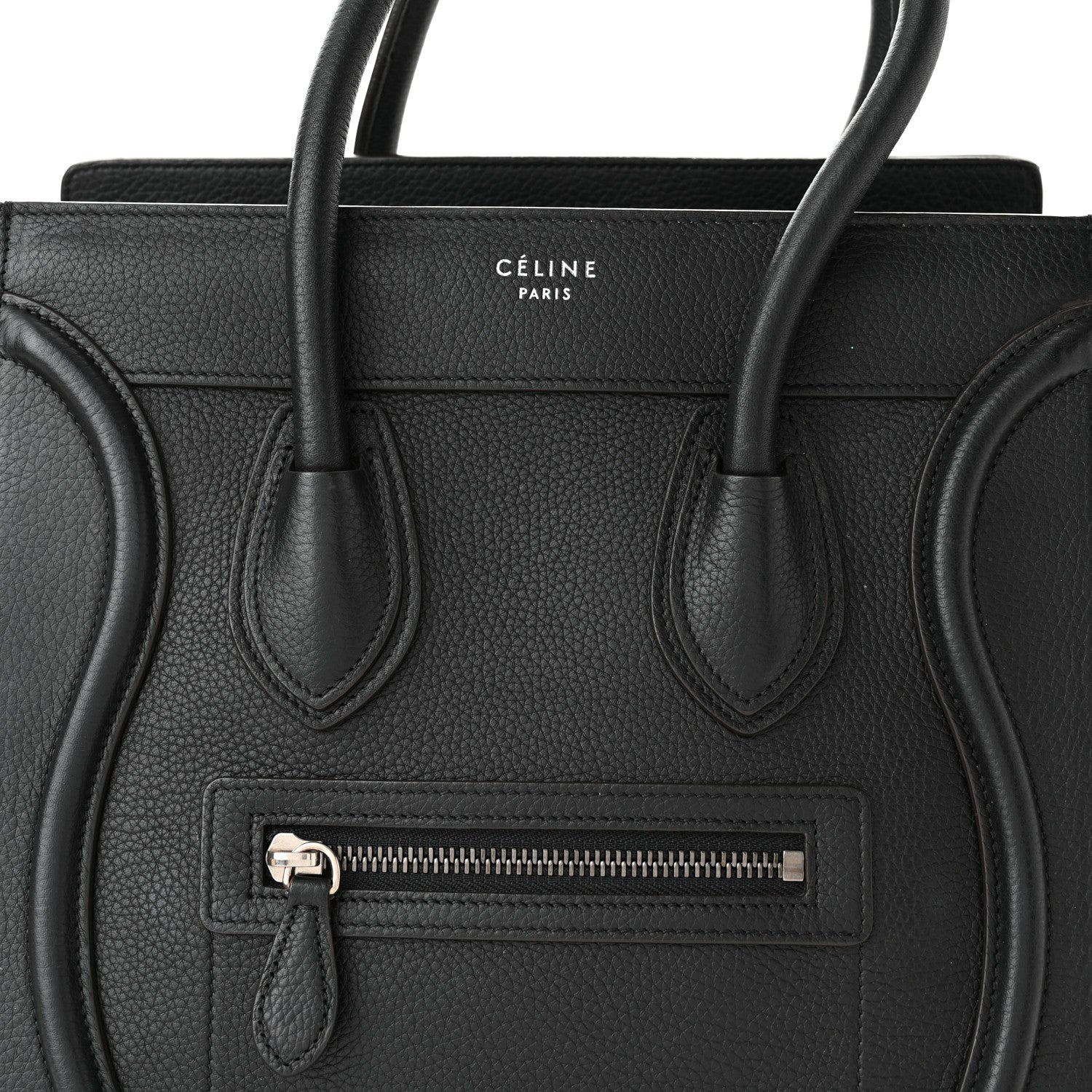 Celine Drummed Calfskin Micro Luggage Black 8 of 10