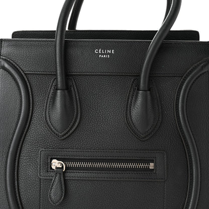 Celine Drummed Calfskin Micro Luggage Black 8 of 10