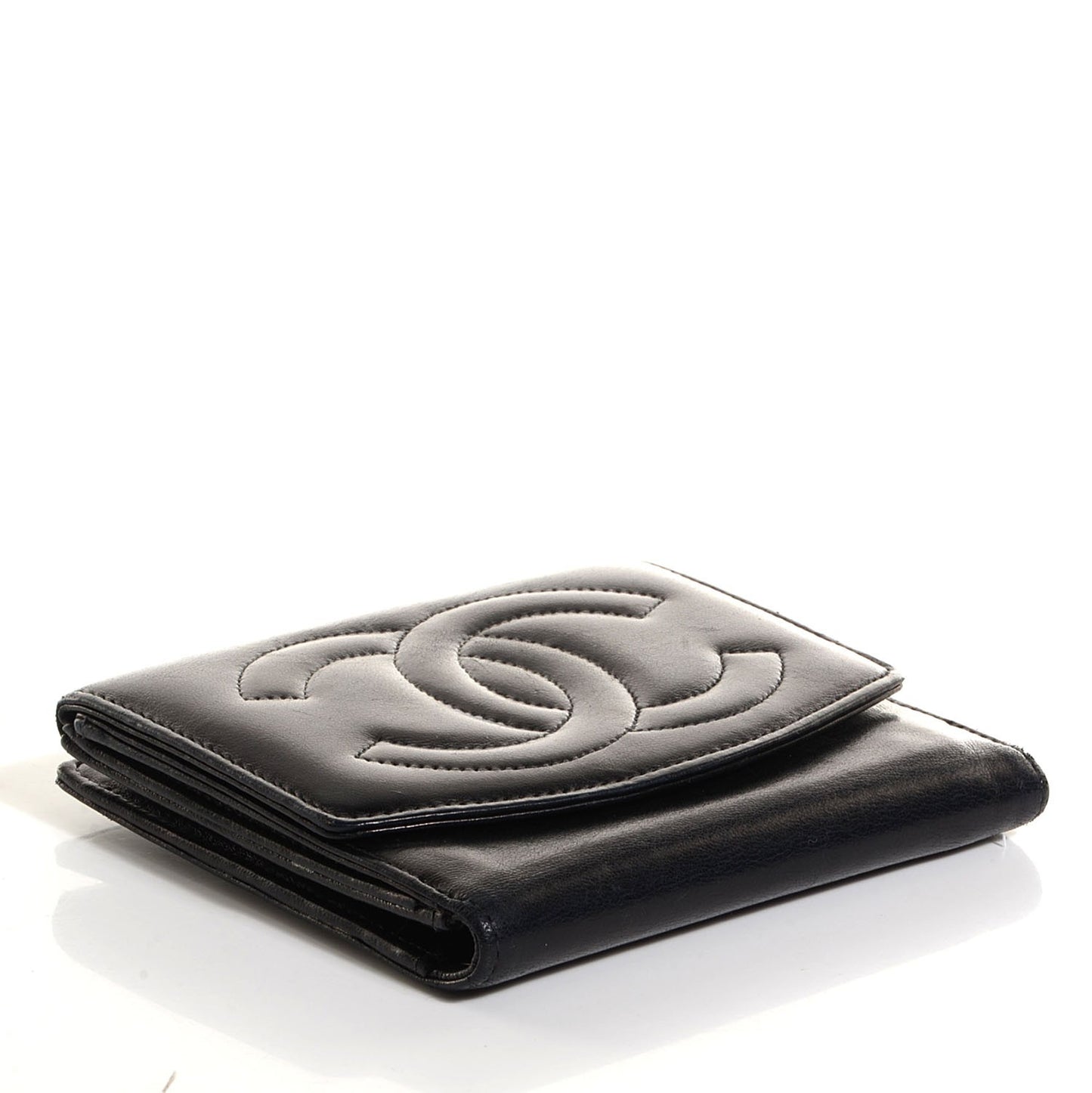 Lambskin CC French Wallet Black