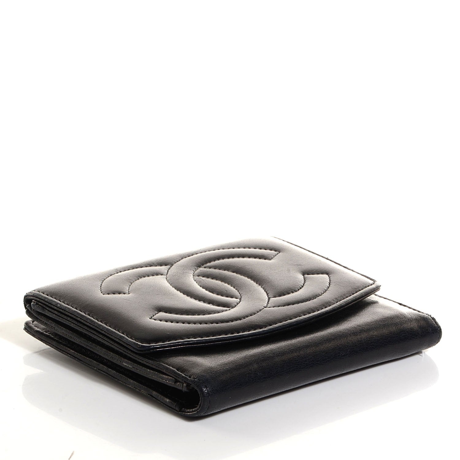 Chanel Lambskin CC French Wallet Black 4 of 8