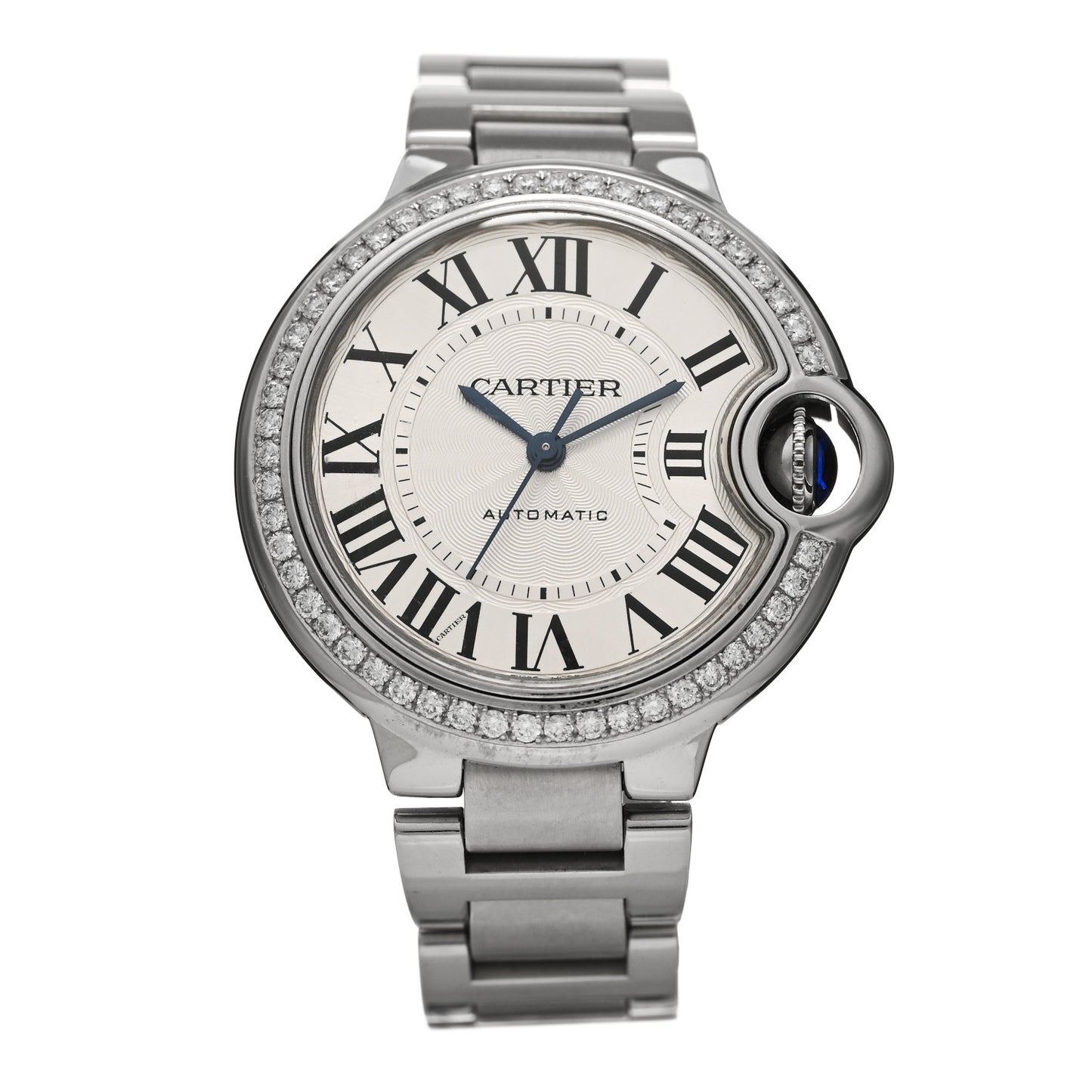 Stainless Steel Diamond Bezel 33mm Ballon Bleu De Cartier Automatic Watch