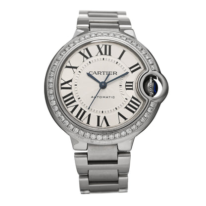 Cartier Stainless Steel Diamond Bezel 33mm Ballon Bleu De Cartier Automatic Watch 1 of 5