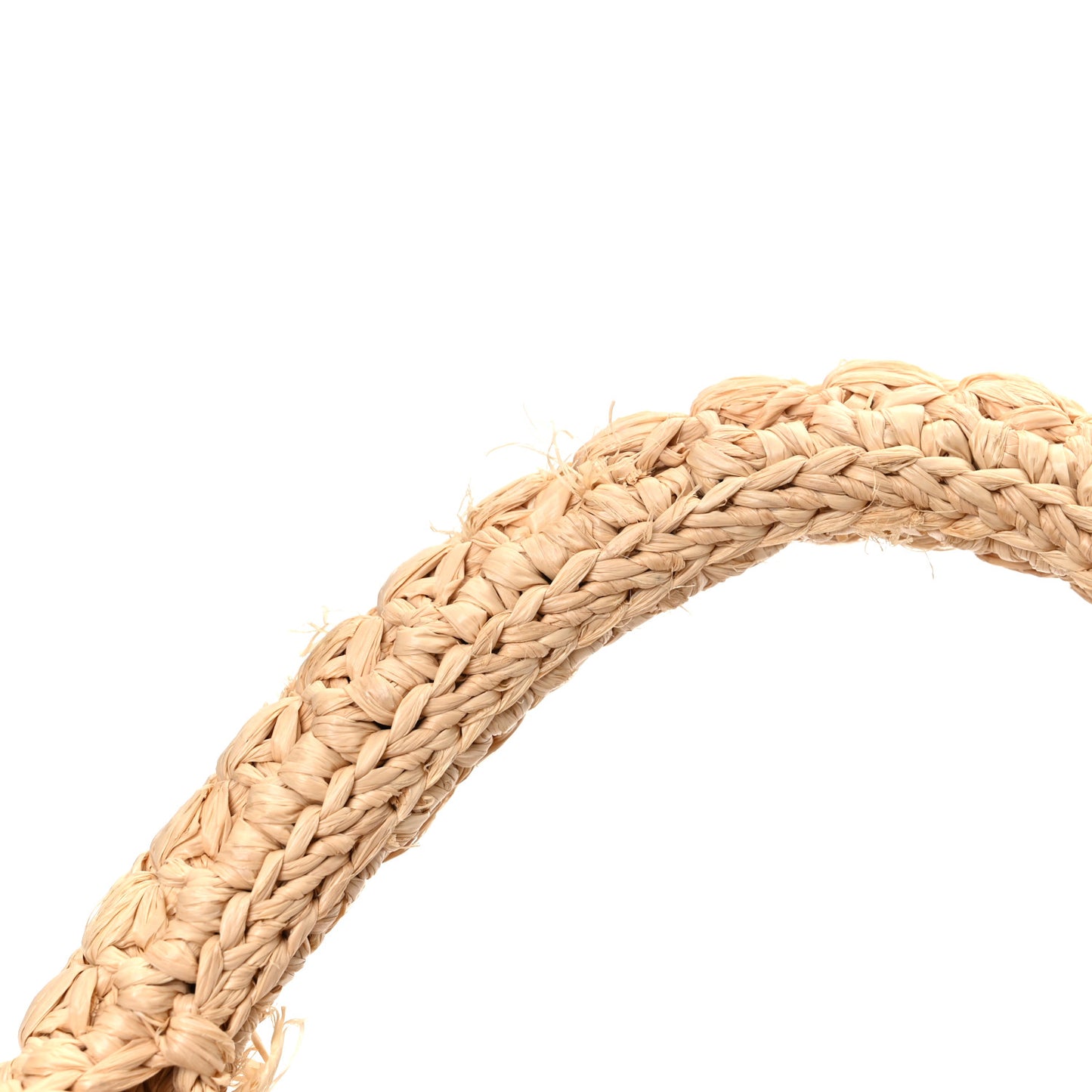 Raffia Calfskin Triomphe Small Cabas Thais Tan