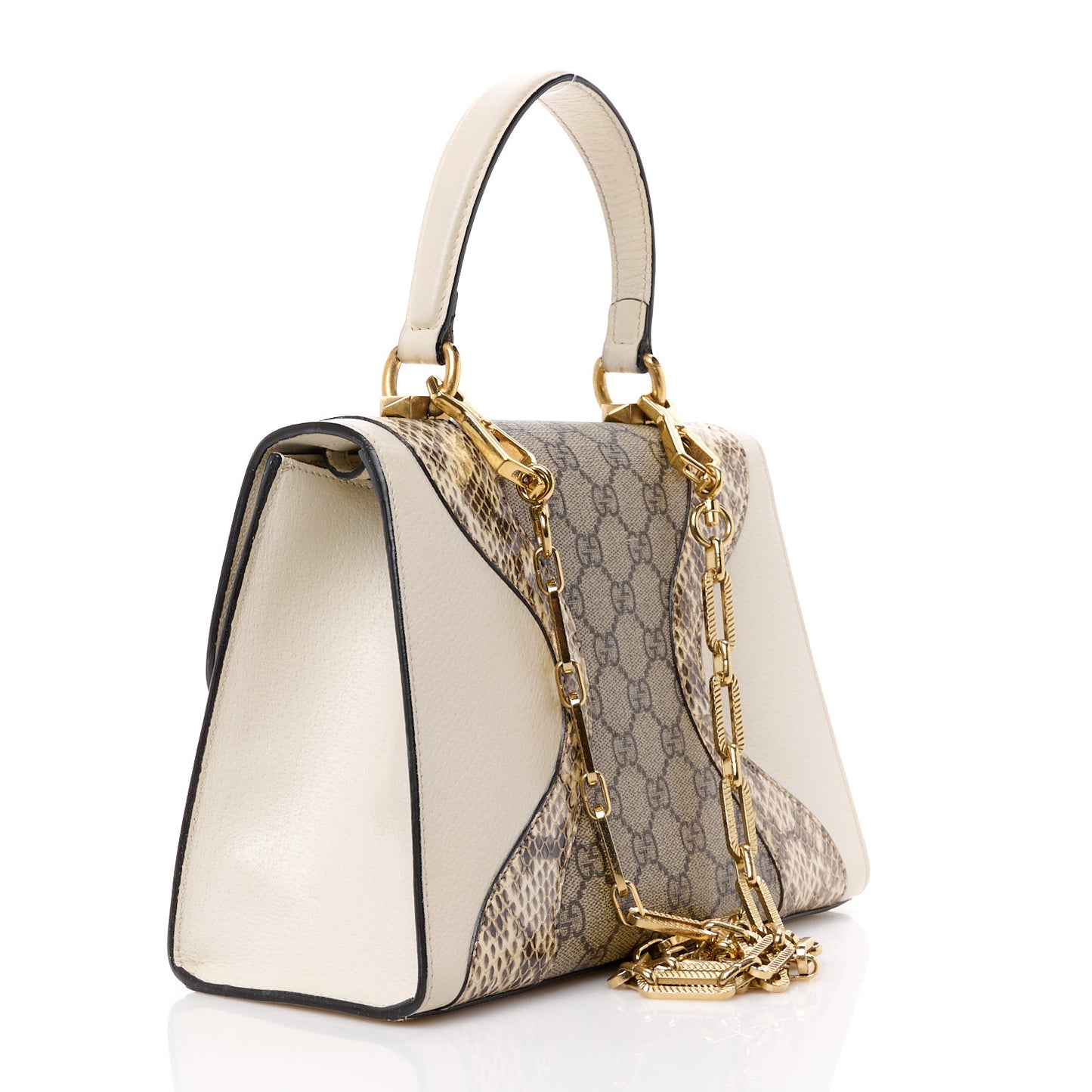 GG Supreme Monogram Small Osiride Top Handle Bag Beige Gold
