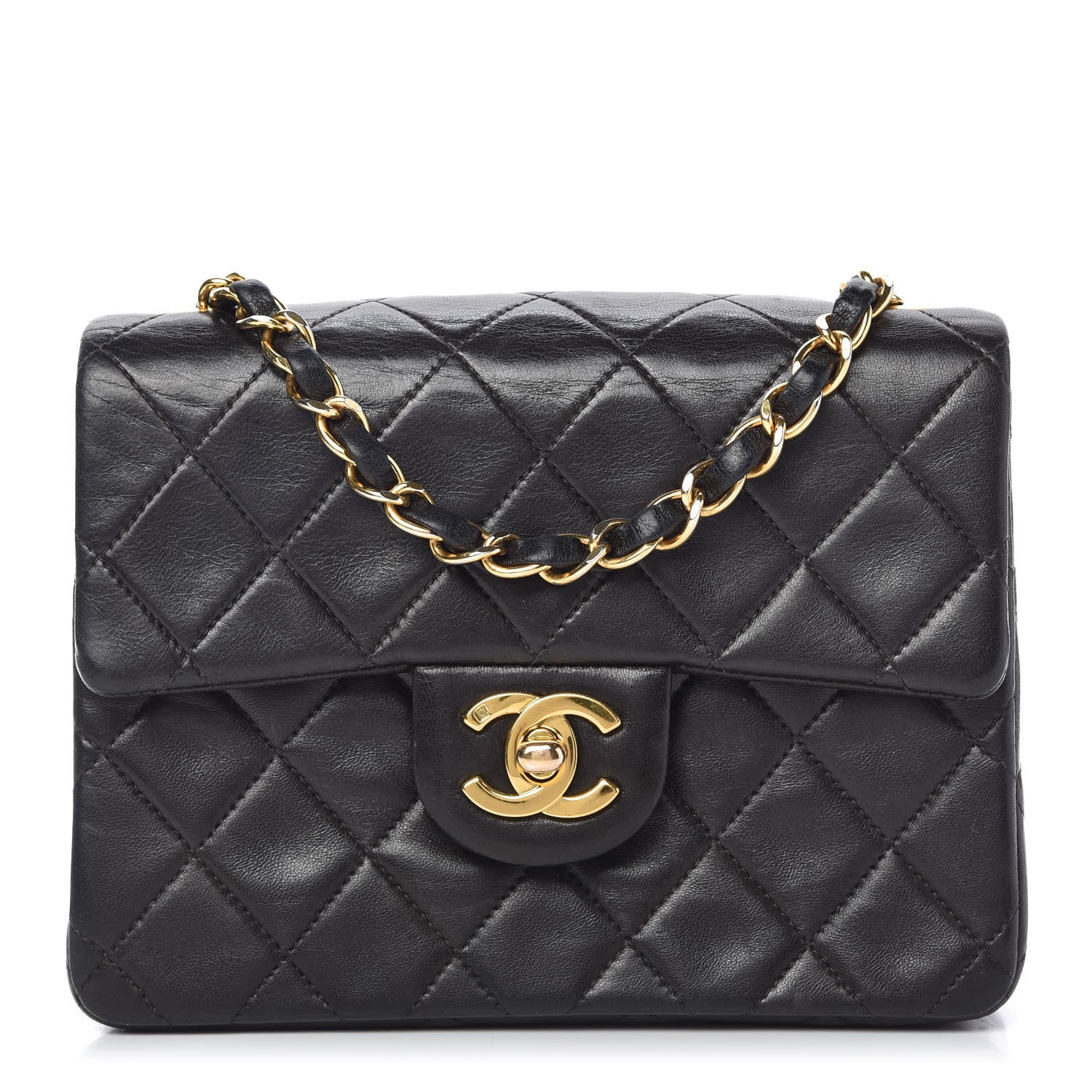 Chanel Lambskin Quilted Mini Square Flap Black 1 of 12