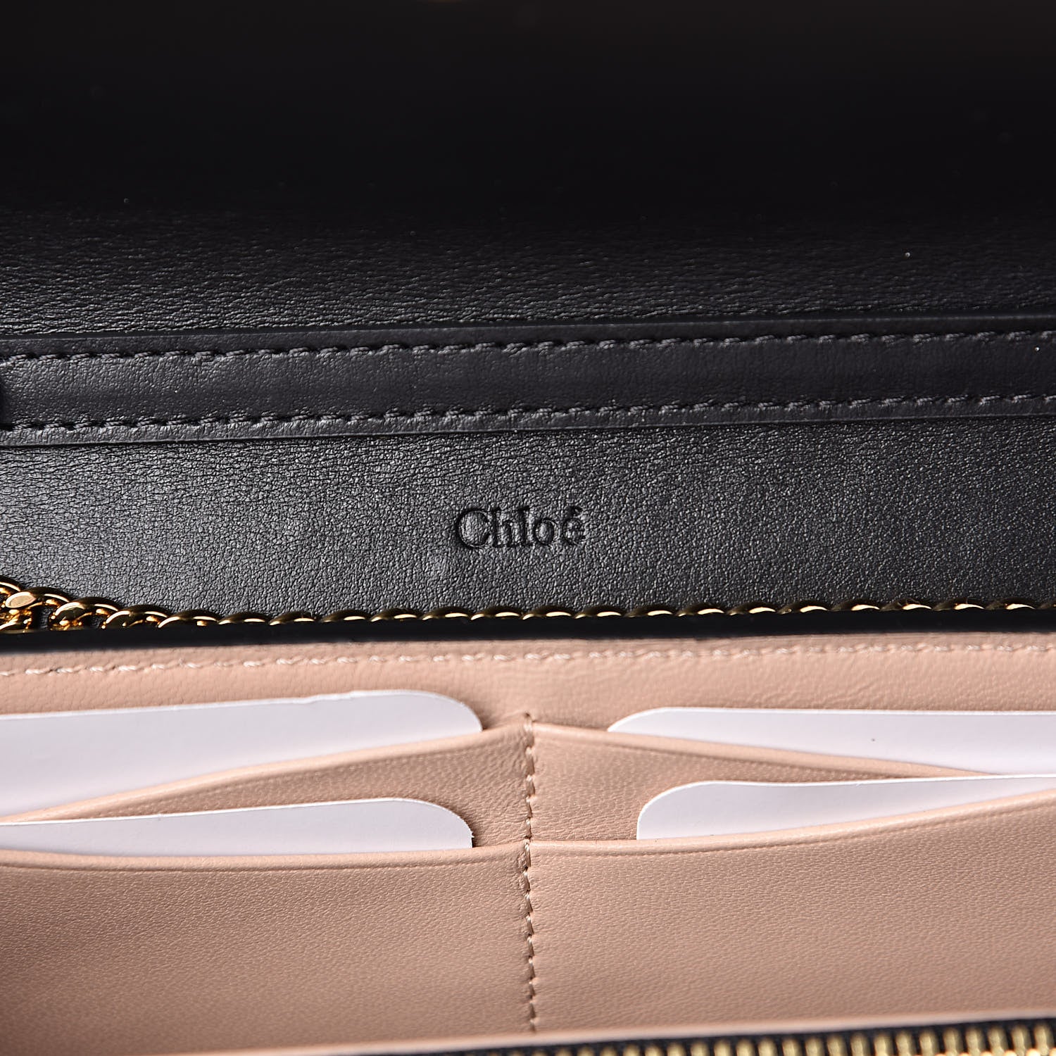 Chloe Shiny Grained Calfskin Aby Wallet on Chain Black 6 of 9