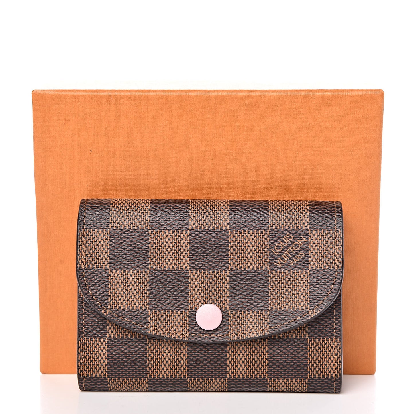 Damier Ebene Rosalie Coin Purse Rose Ballerine
