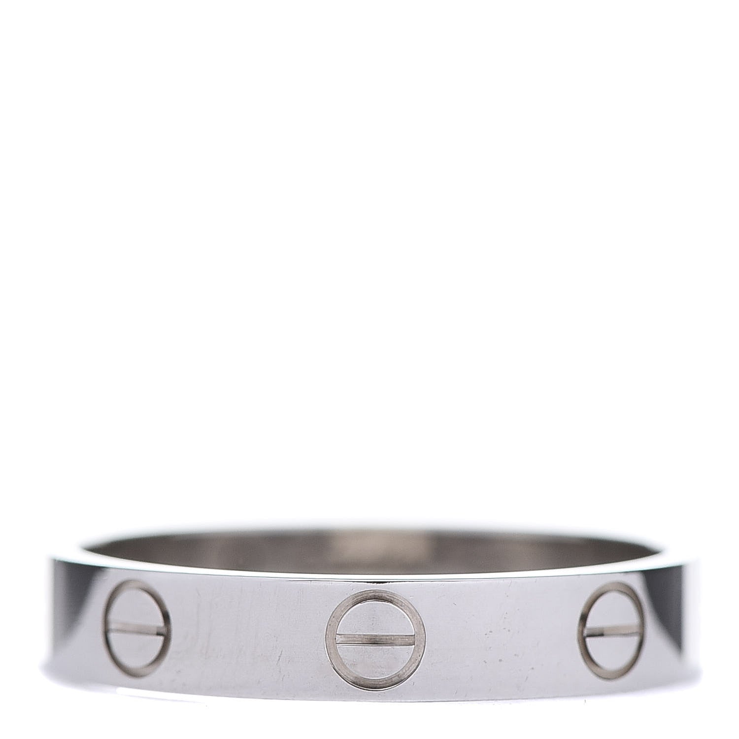 Cartier 18K White Gold 3.5mm LOVE Wedding Band Ring 55 7.25 1 of 5