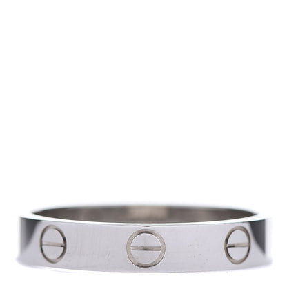 Cartier 18K White Gold 3.5mm LOVE Wedding Band Ring 55 7.25 1 of 5