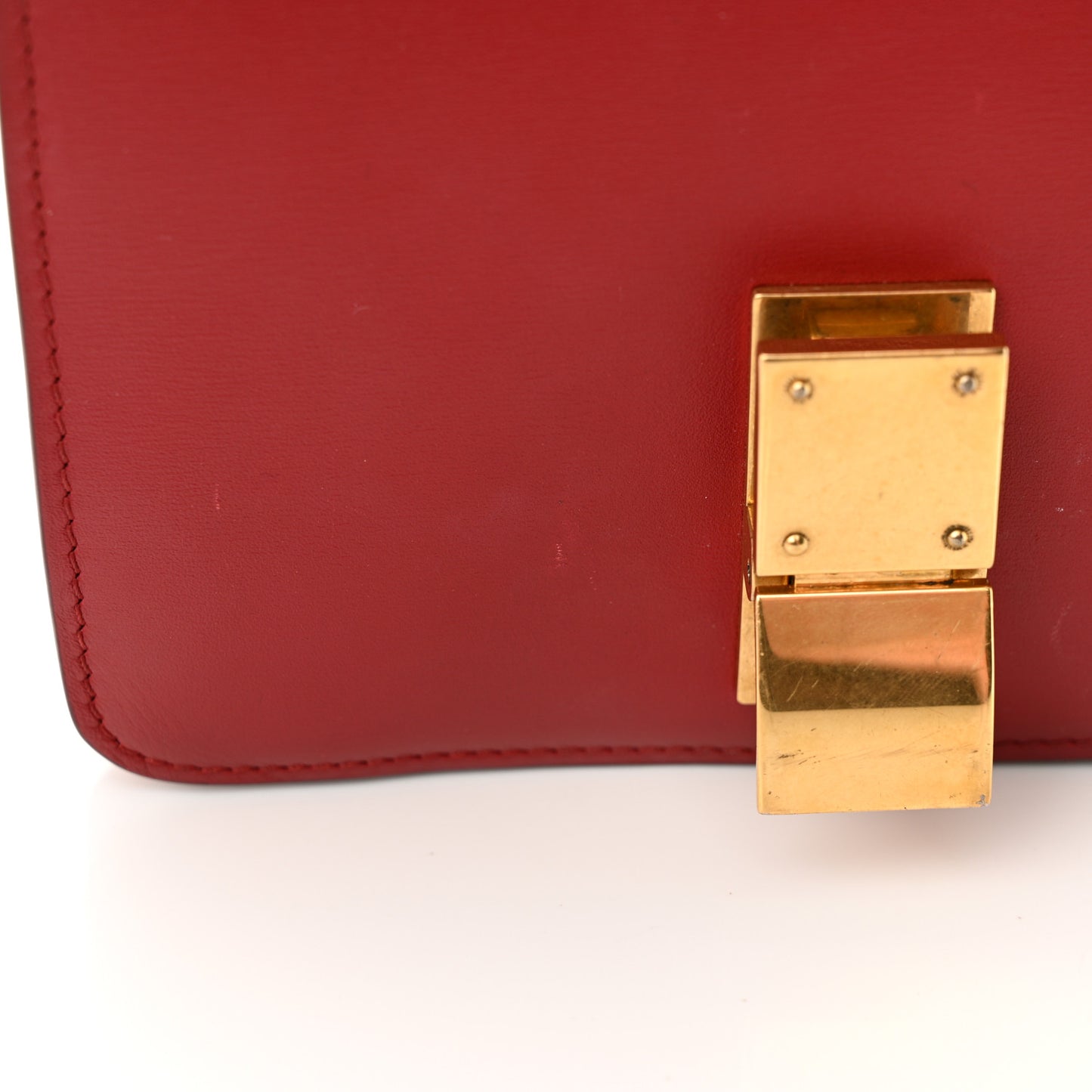 Box Calfskin Small Classic Box Flap Bag Red