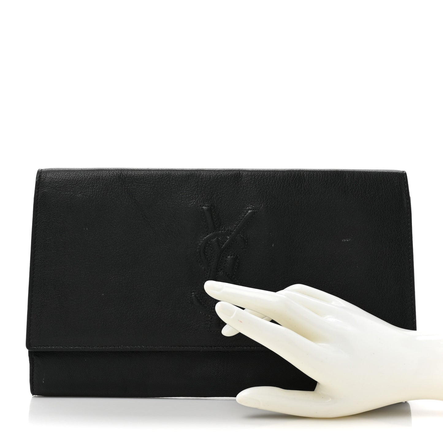 Calfskin Monogram Large Belle De Jour Clutch Black