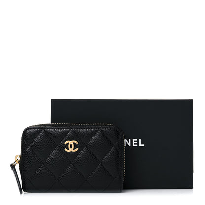 Chanel Caviar Quilted Zip Coin Purse Black 8 of 8