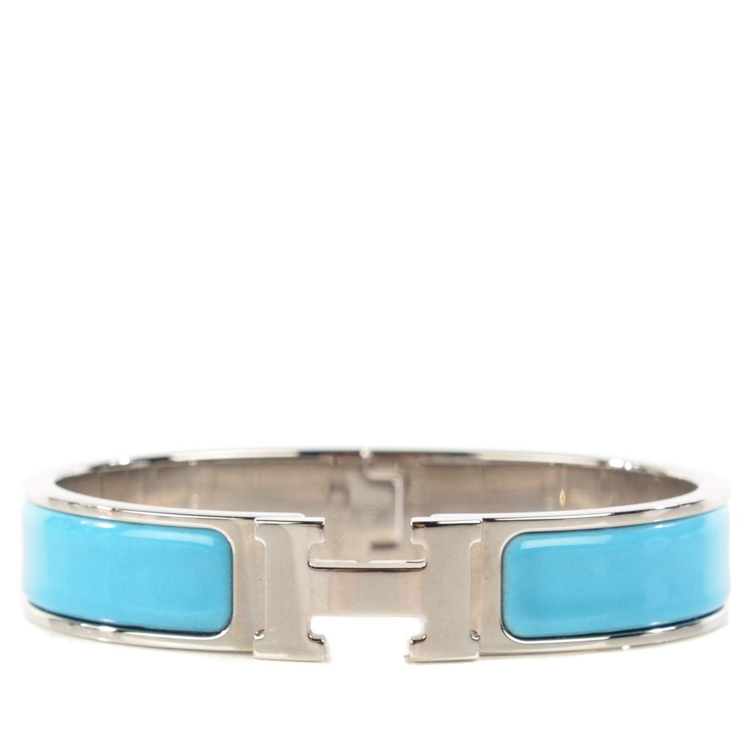 Enamel Narrow Clic Clac H Bracelet PM Bleu Azure