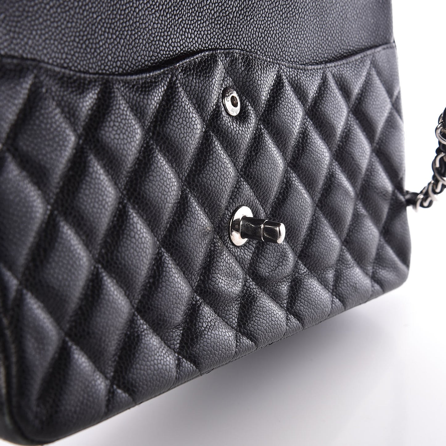 Caviar Quilted Jumbo Double Flap Black