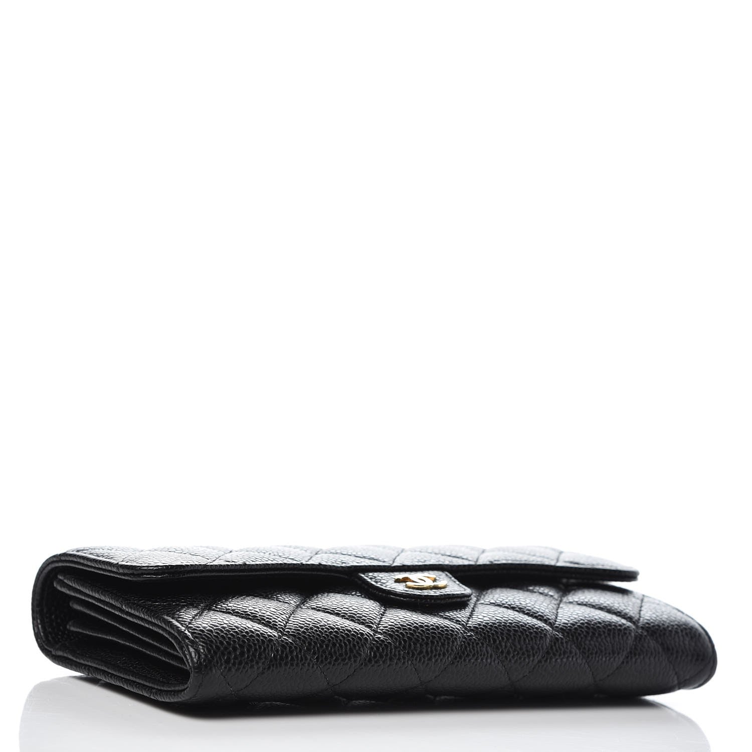 Chanel Caviar Quilted Large Gusset Flap Wallet Black 4 of 9