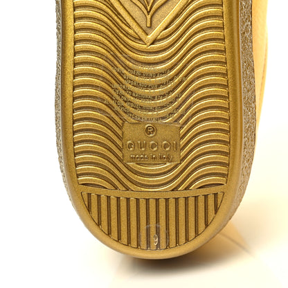 Gucci Metallic Nappa Interlocking G Perforated Mens Ace Sneakers 9 Oro Vecchio 7 of 10