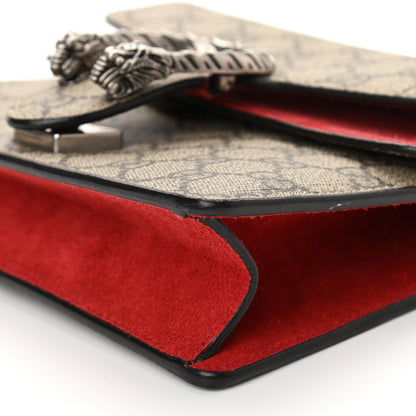 Gucci GG Supreme Monogram Suede Mini Dionysus Shoulder Bag Beige Ebony Vulcanic Red 10 of 10