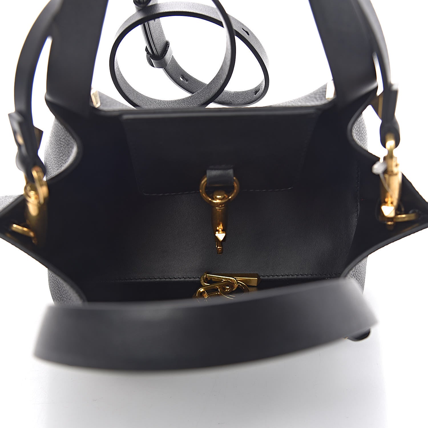Valentino Garavani Grainy Calfskin Small VLogo Escape Shopper Black 6 of 11