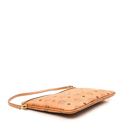 MCM Visetos Liz Shopper Tote Pouch Cognac 10 of 10