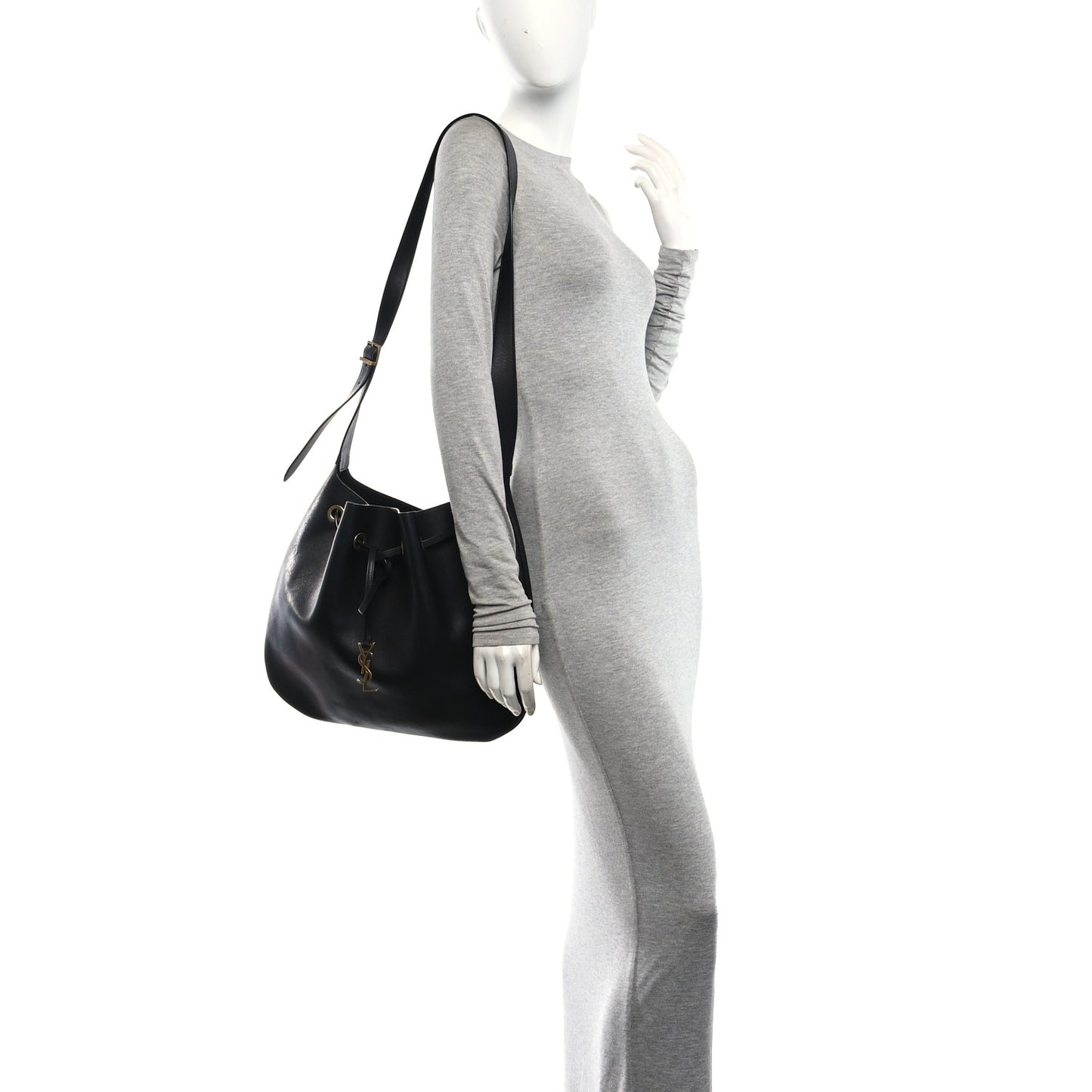 Smooth Calfskin Paris VII Large Flat Hobo Black