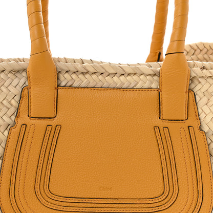 Chloe Raffia Small Grain Calfskin Medium Marcie Basket Yellow 8 of 13