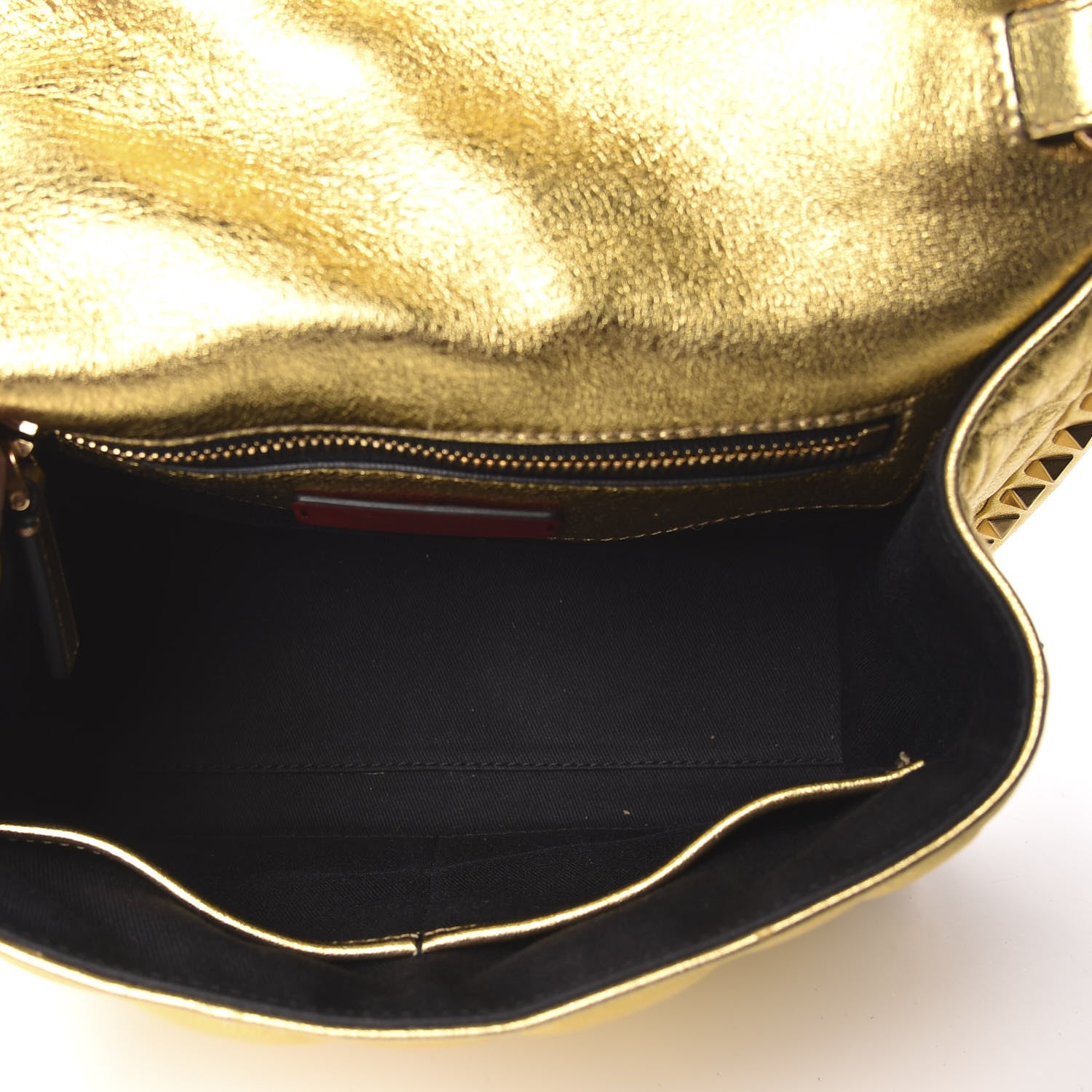 Valentino Garavani Metallic Nappa Candystud Top Handle Bag Gold 5 of 10